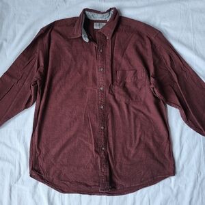 Farah Long Sleeve Button Down  Size Large Burgundy